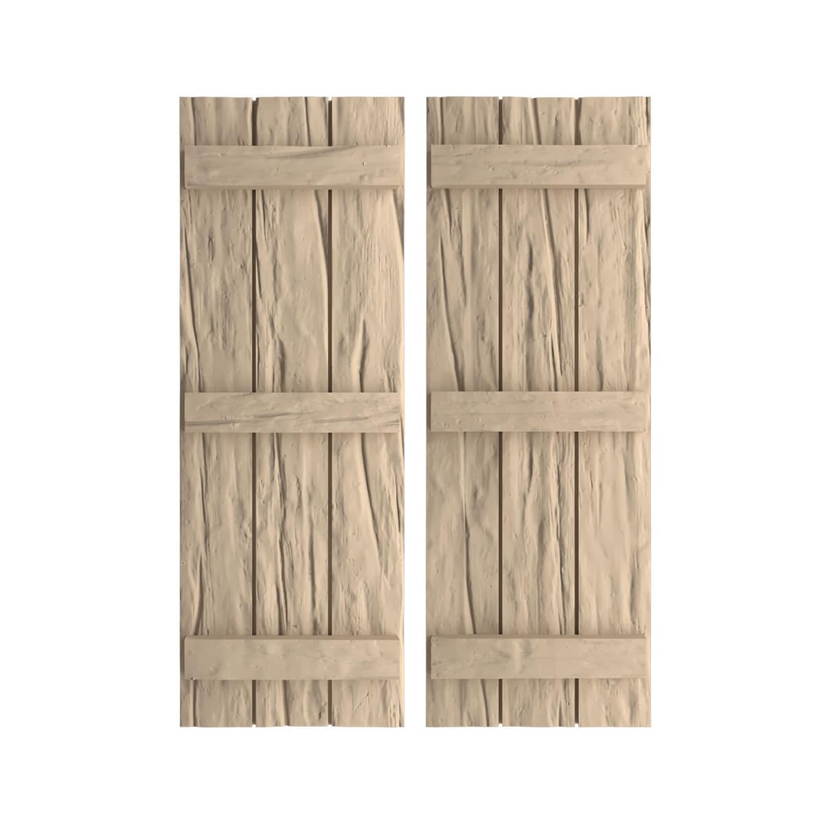 Ekena Millwork 16.5-in W x 68-in H Riverwood Paintable/Stainable Board and batten Exterior Shutters ( 2 -Pack )