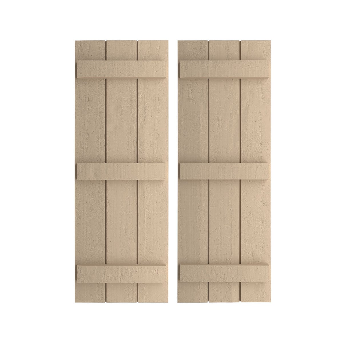 Ekena Millwork 16.5-in W x 86-in H Rough Cedar Paintable/Stainable Board and batten Exterior Shutters ( 2 -Pack )