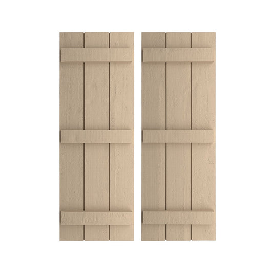 Ekena Millwork 16.5-in W x 88-in H Rough Cedar Paintable/Stainable Board and batten Exterior Shutters ( 2 -Pack )
