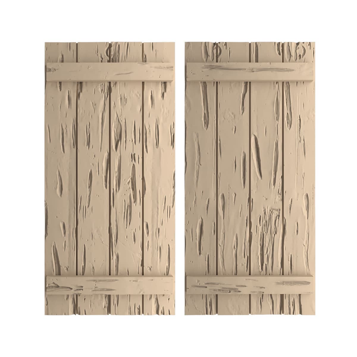 Ekena Millwork 22-in W x 50-in H Pecky Cypress Paintable/Stainable Board and batten Exterior Shutters ( 2 -Pack )