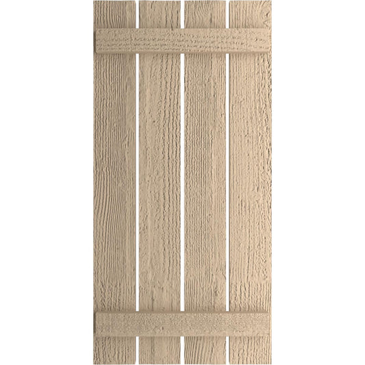 Ekena Millwork 23.5-in W x 44-in H Rough Sawn Paintable/Stainable Board and batten Spaced Exterior Shutters ( 2 -Pack )