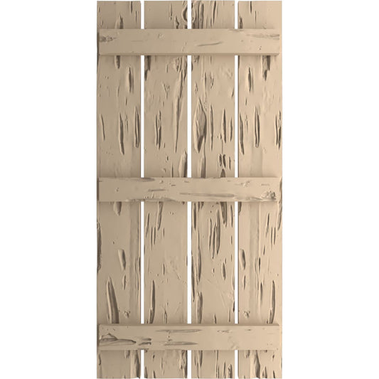 Ekena Millwork 23.5-in W x 60-in H Pecky Cypress Paintable/Stainable Board and batten Spaced Exterior Shutters ( 2 -Pack )