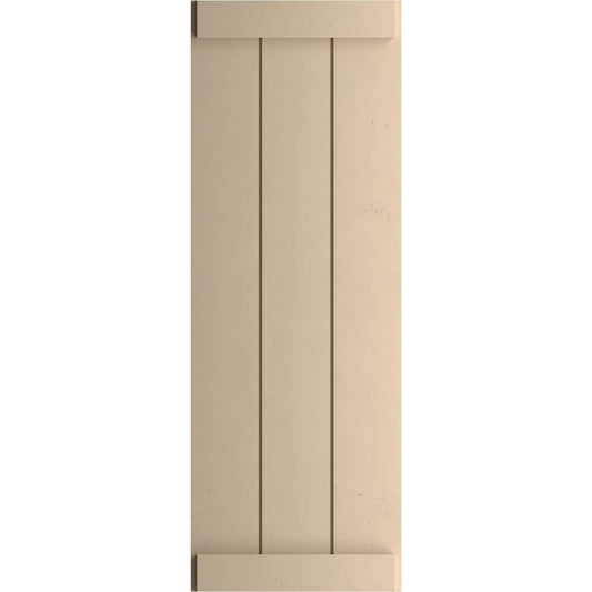 Ekena Millwork 16.5-in W x 64-in H Unfinished Paintable/Stainable Board and batten End batten Exterior Shutters ( 2 -Pack )