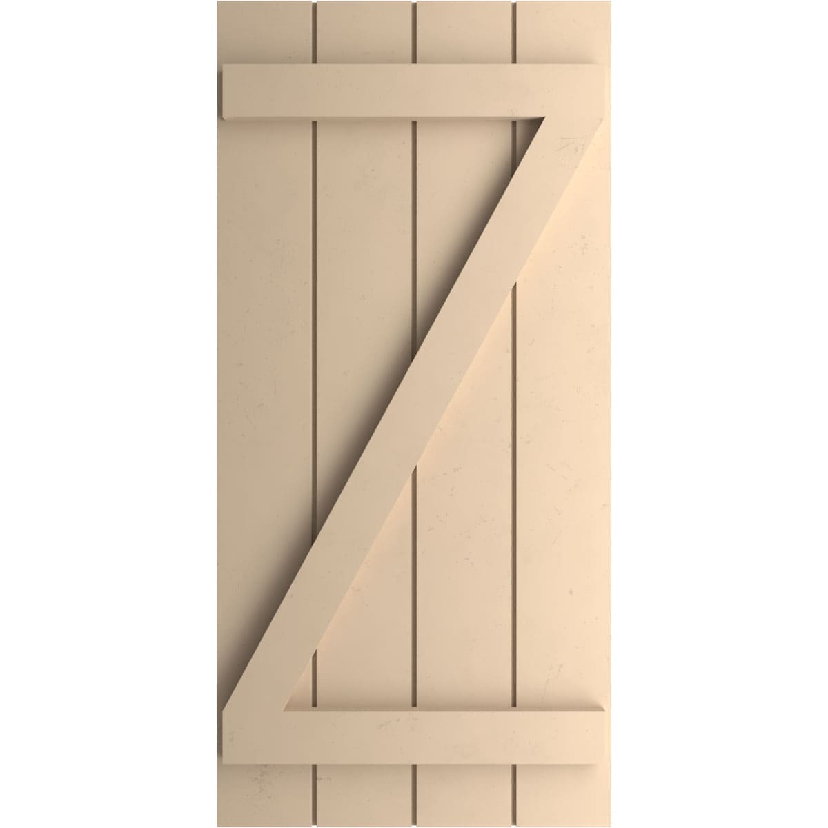 Ekena Millwork 22-in W x 60-in H Smooth Paintable/Stainable Board and batten Z-bar Exterior Shutters ( 2 -Pack )