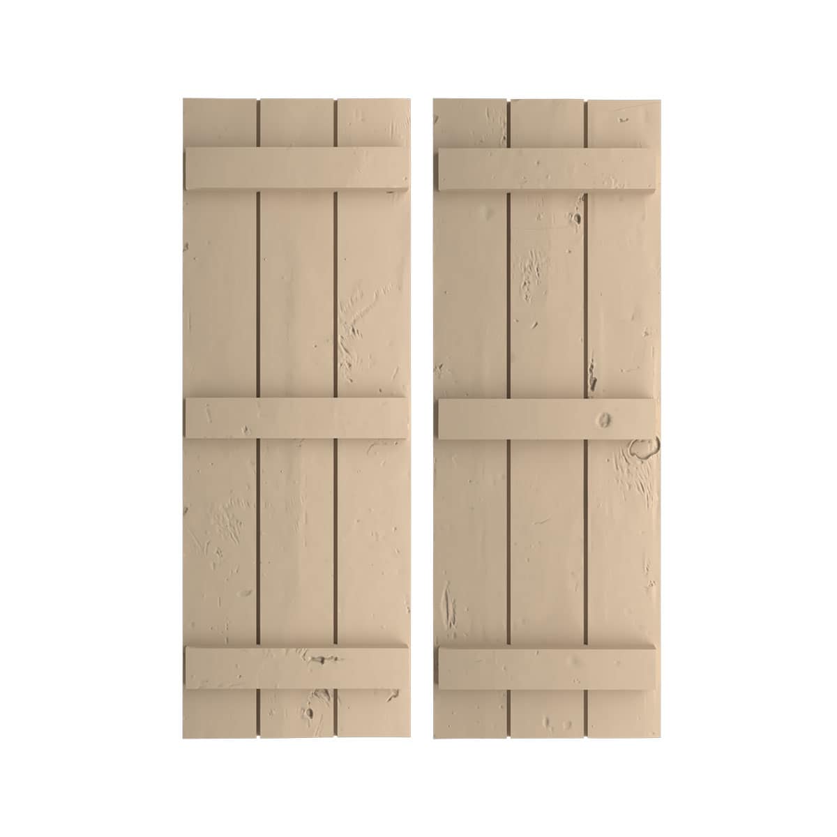 Ekena Millwork 16.5-in W x 66-in H Knotty Pine Paintable/Stainable Board and batten Exterior Shutters ( 2 -Pack )