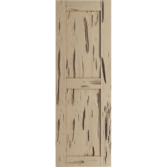 Ekena Millwork 18-in W x 88-in H Pecky Cypress Paintable/Stainable Flat panel Exterior Shutters ( 2 -Pack )