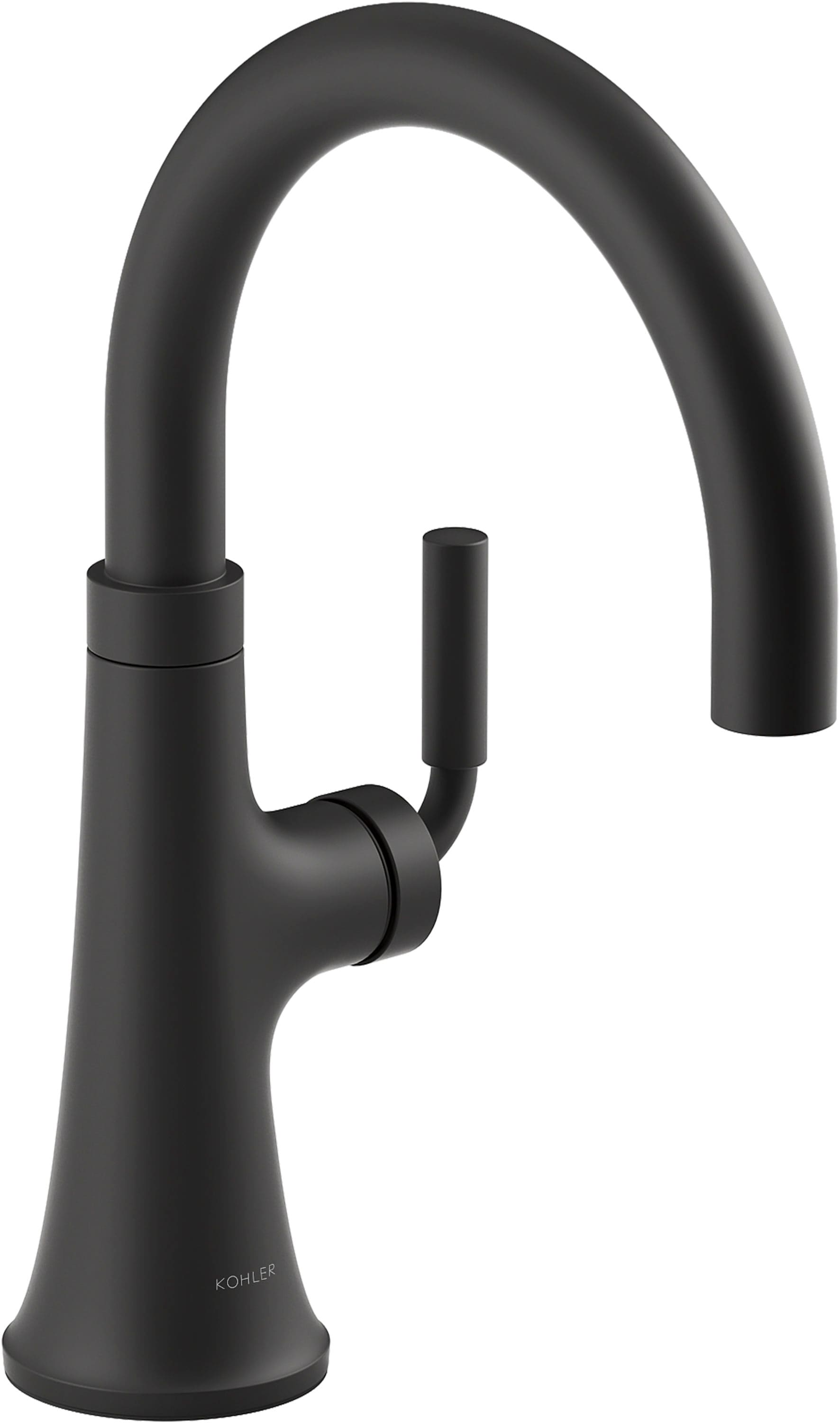 KOHLER Tone Matte Black Single Handle Deck-mount Kitchen Faucet