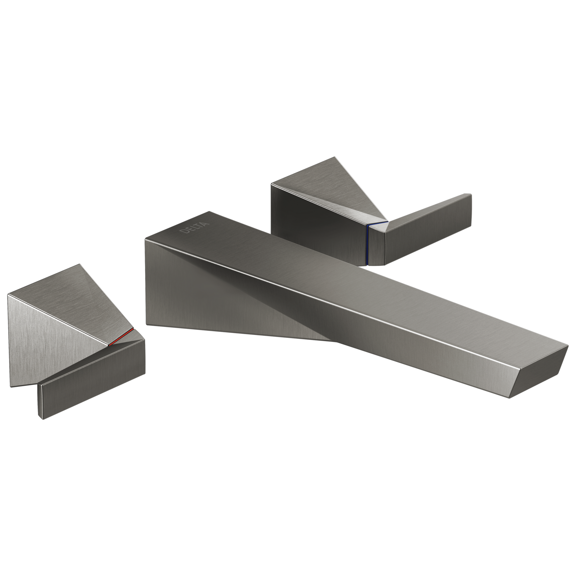 Delta Trillian Lumicoat Black Stainless Wall-mount 2-handle WaterSense Mid-arc Residential Handle Bathroom Sink Faucet