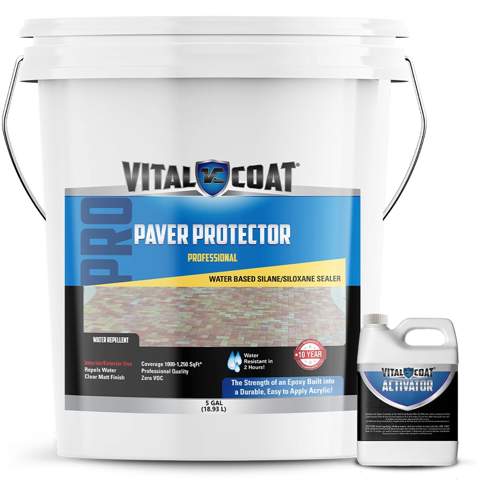 Vital Coat Paver Protector Pro Low Gloss Acrylic-Epoxy Water-based Soft-gloss Ready-to-use Concrete sealer ( 5-gallon )