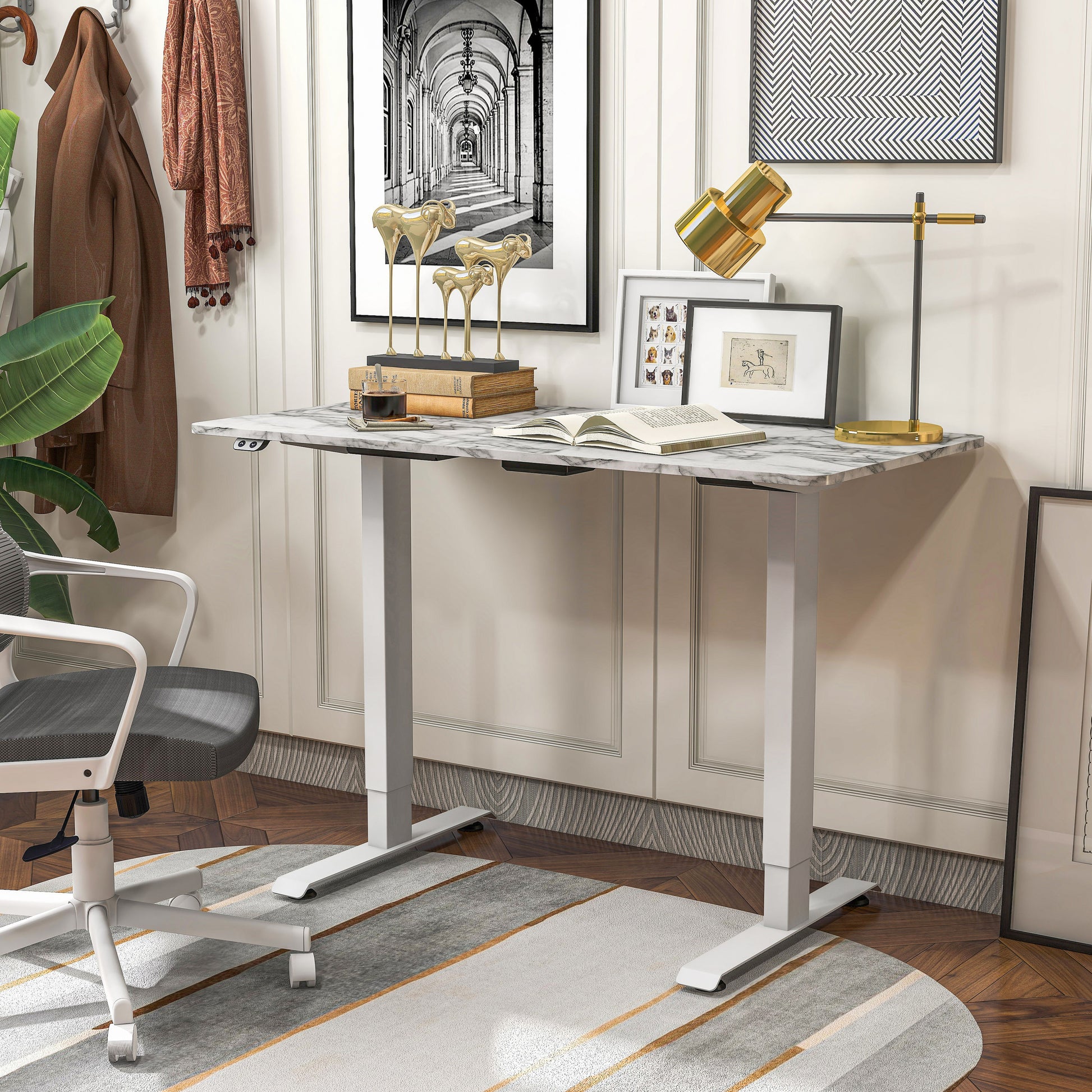 Furniture of America Derwin 47.2-in White Modern/Contemporary Standing desk