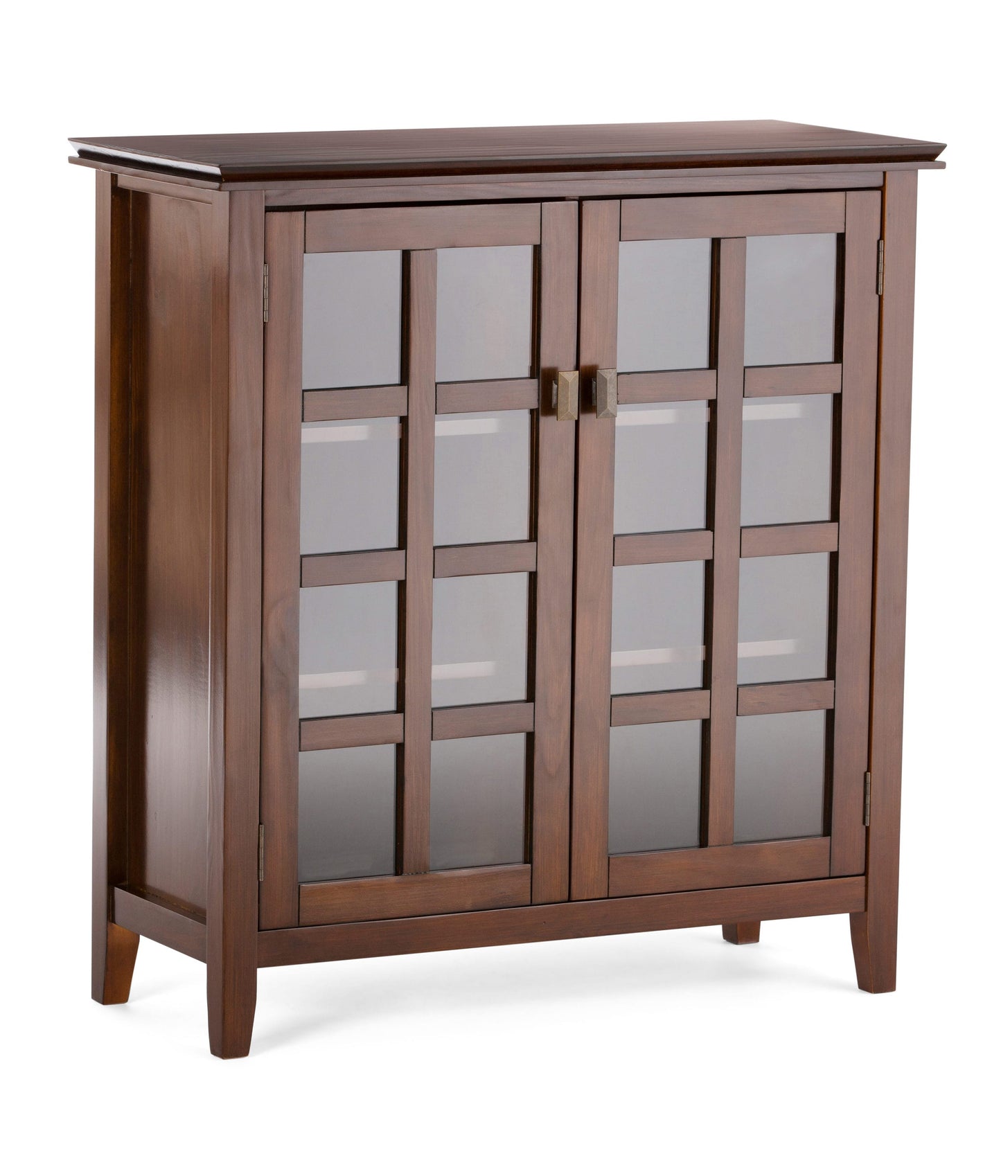 Simpli Home Artisan Russet Brown Transitional Wood Media Cabinet