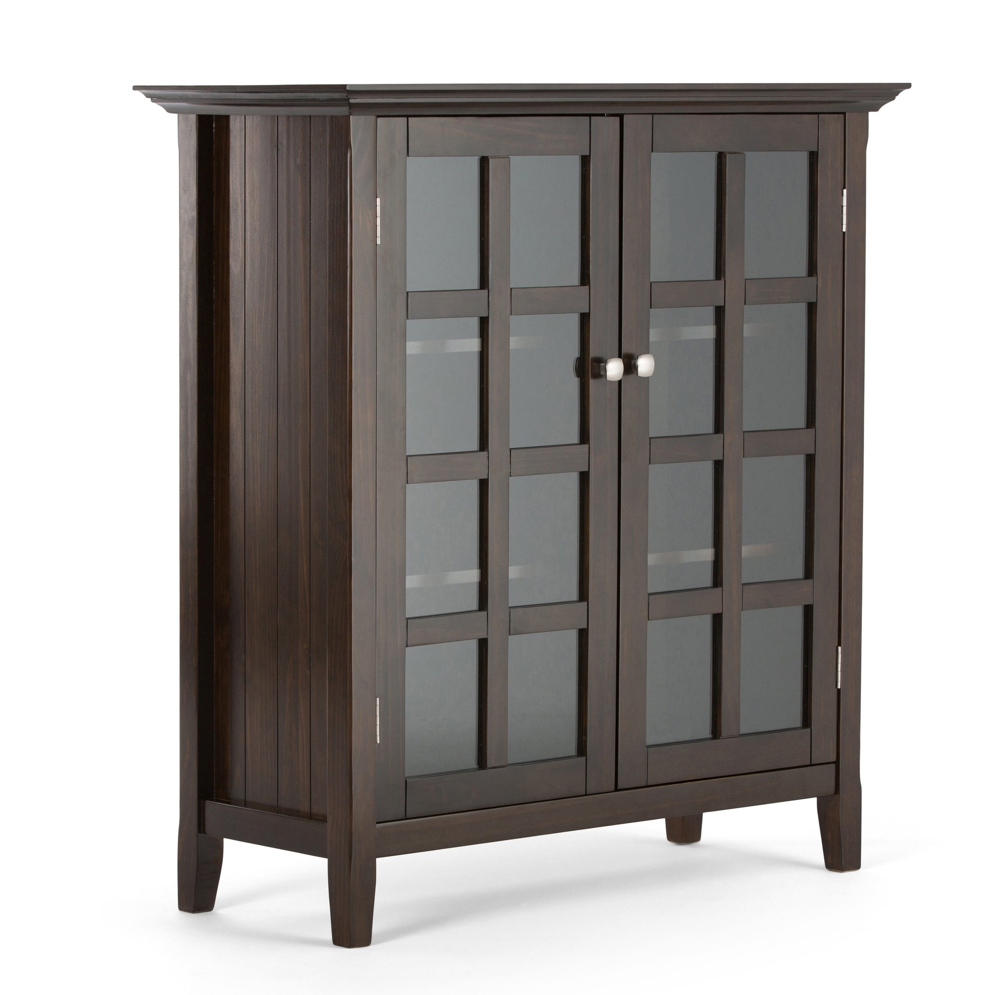 Simpli Home Acadian Brunette Brown Transitional Wood Media Cabinet