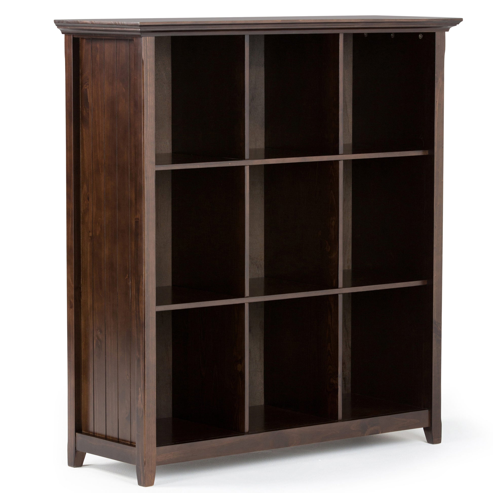 Simpli Home Acadian Brunette Brown Wood 9 -Shelf Modular Bookcase ( 44-in W x 48-in H x 15.75-in D ) Stained
