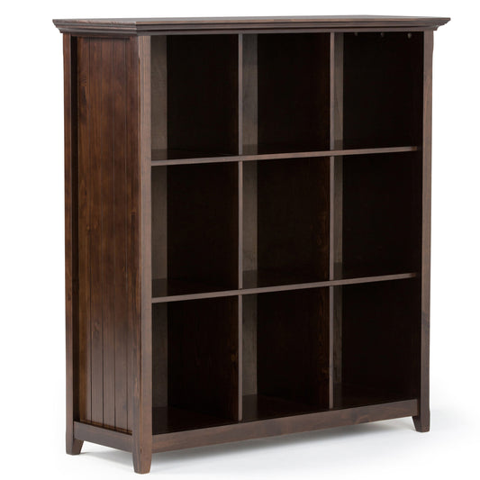 Simpli Home Acadian Brunette Brown Wood 9 -Shelf Modular Bookcase ( 44-in W x 48-in H x 15.75-in D ) Stained