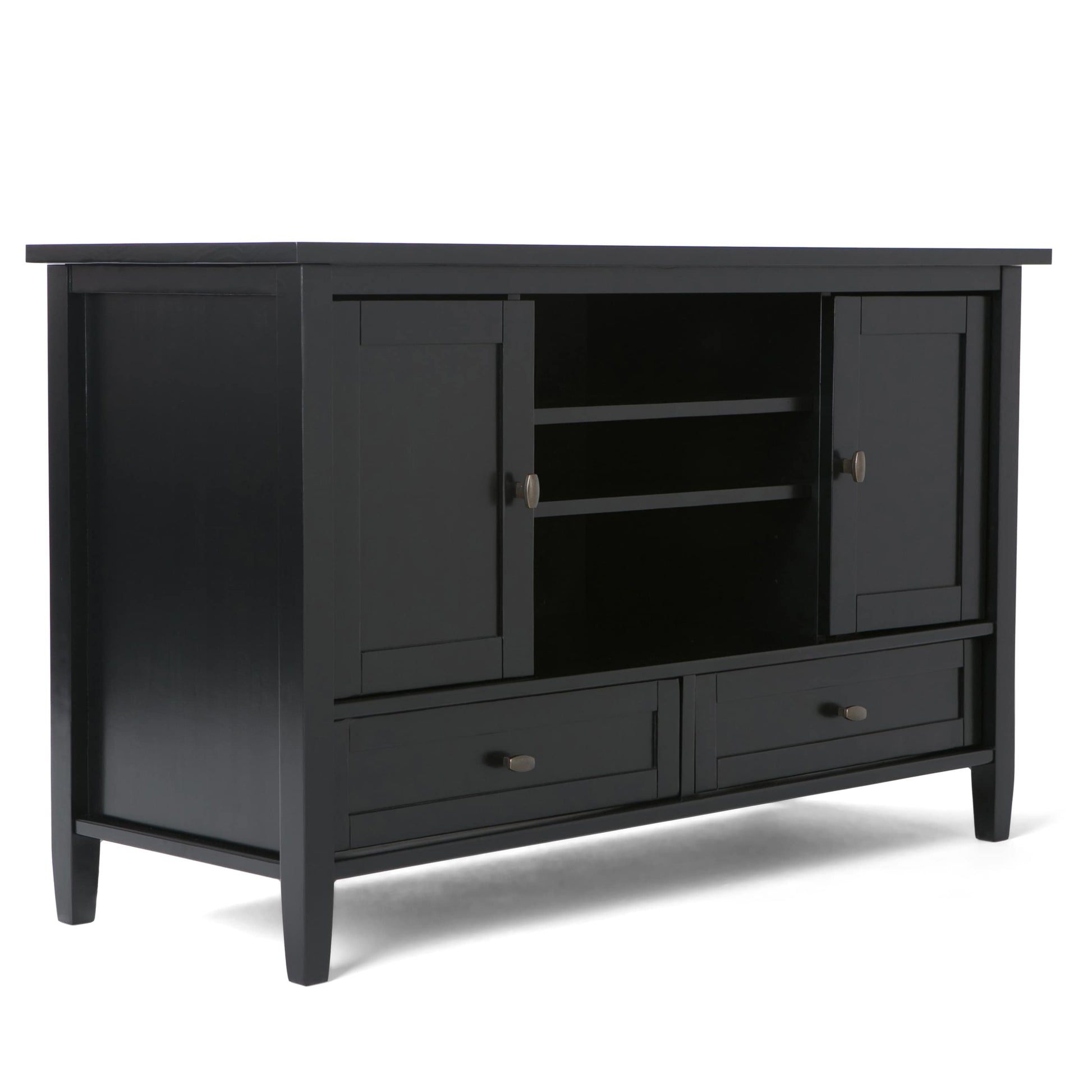 Simpli Home Warm Shaker Transitional Black 47-in W TV stand ( Accommodates TVs up to 50-in )