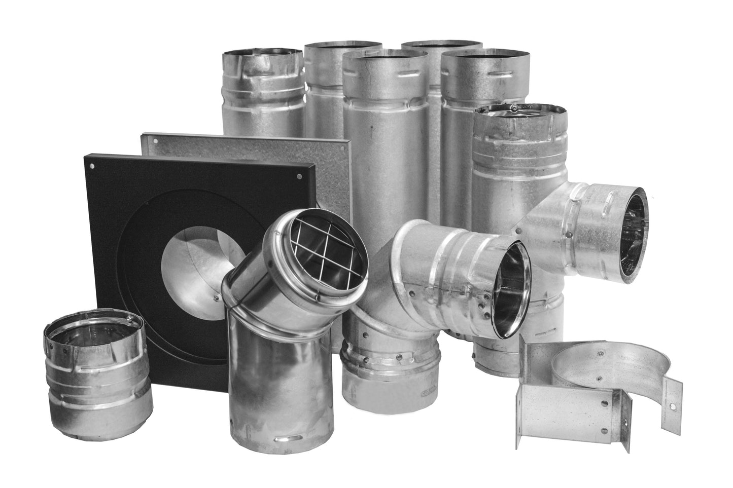 Simpson Dura-Vent Black and Silver 3-in pellet vent kit