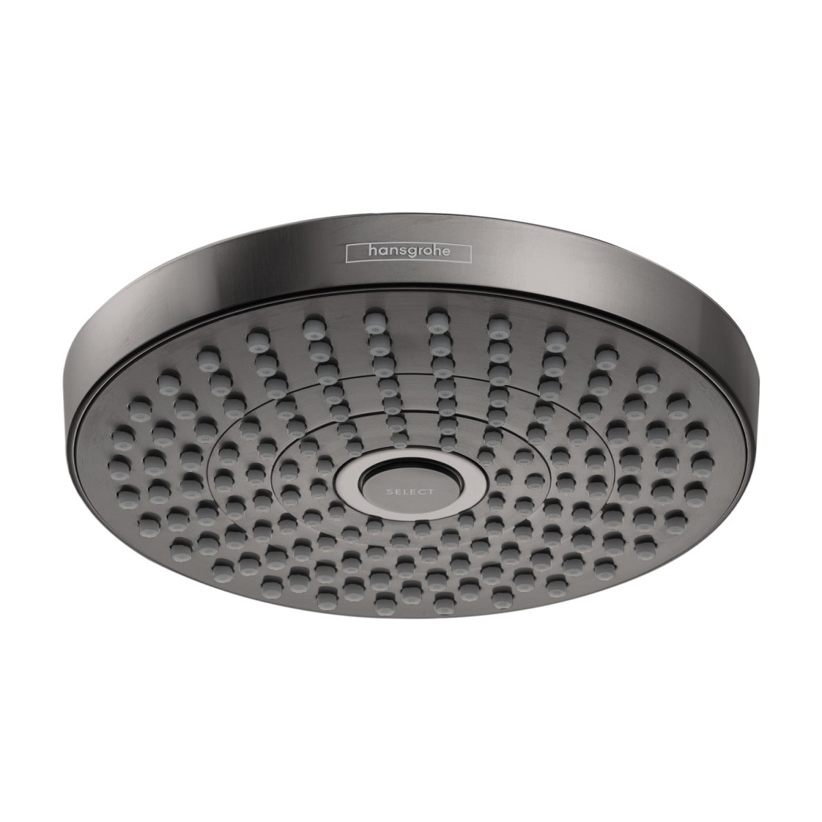 Hansgrohe Croma Select S 2.0 -Spray Brushed Black Chrome 7.375-in Round Rain Shower Head 1.8 GPM