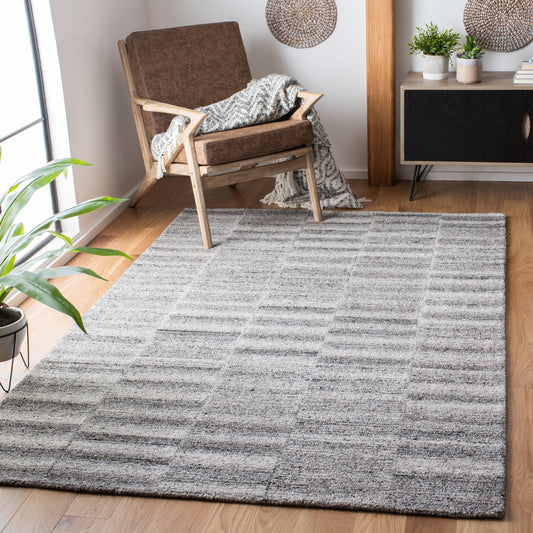 Safavieh Abstract Jeanett 8 x 10 (ft) Tufted Wool Gray Rectangular Indoor Abstract Bohemian/Eclectic Spot Clean Only Area rug