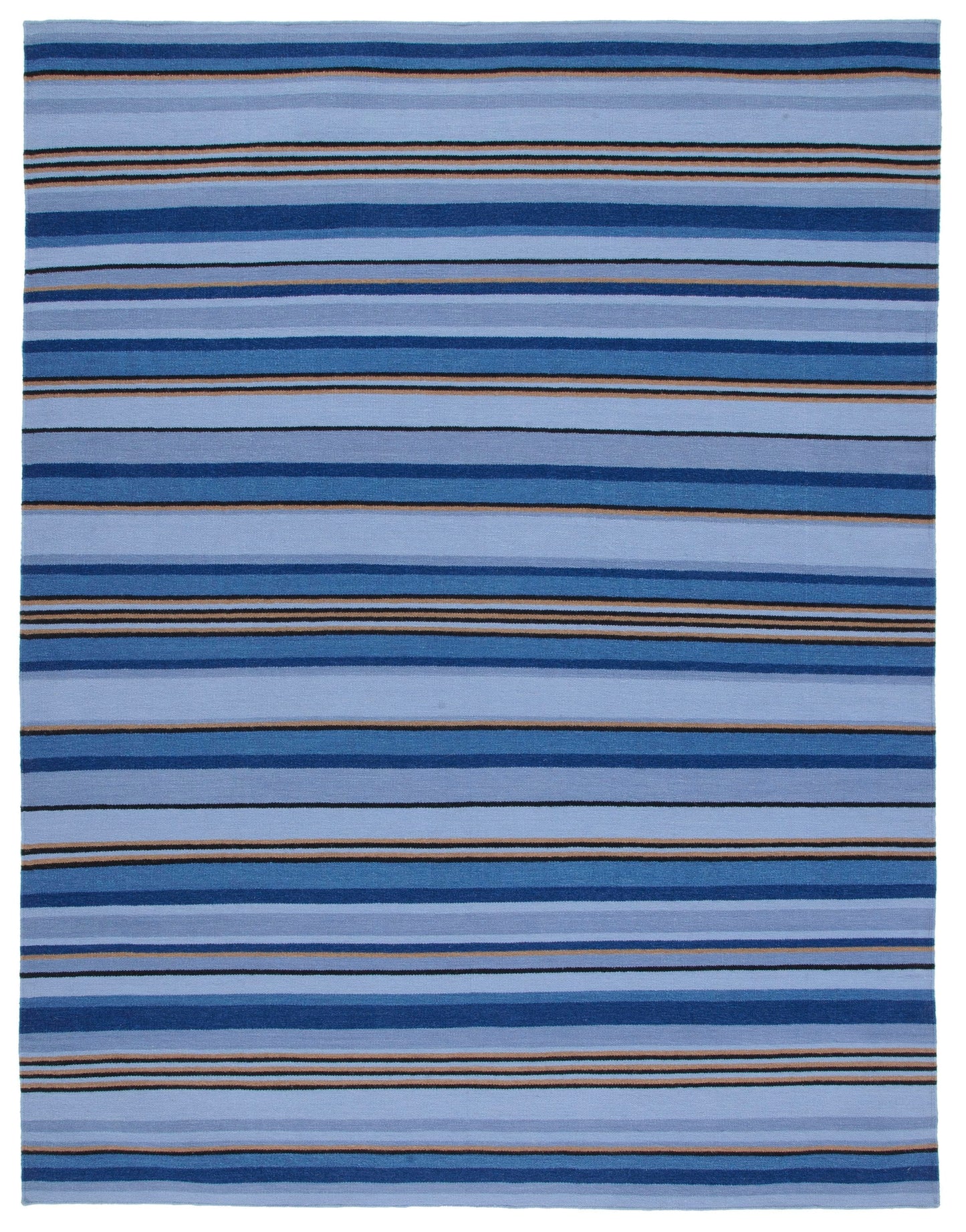 Safavieh Striped Kilim Zahra 8 x 10 (ft) Loomed Wool Blue/Rust Rectangular Indoor Stripe Farmhouse/Cottage Spot Clean Only Area rug