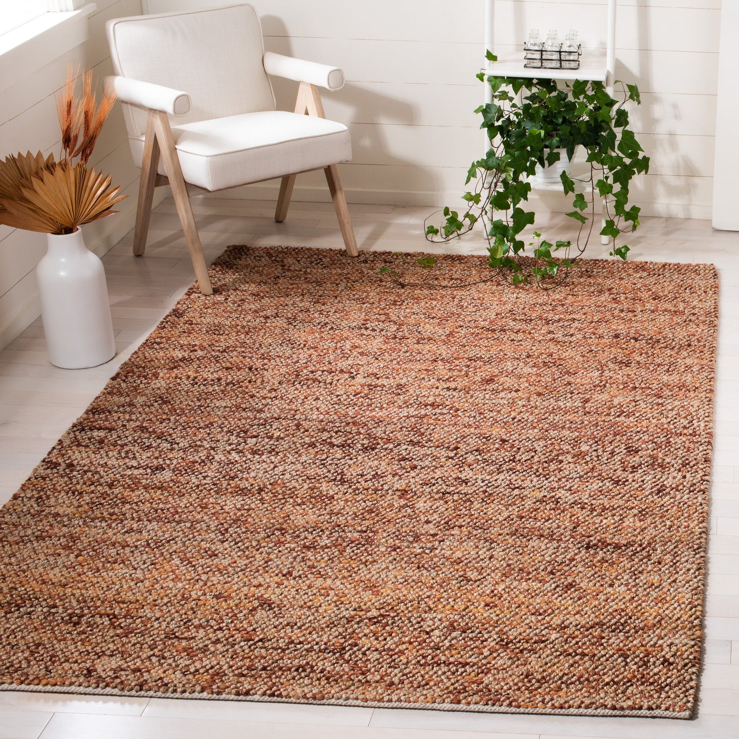 Safavieh Bohemian Maricica 8 x 10 (ft) Jute Natural/Rust Rectangular Indoor Distressed/Overdyed Farmhouse/Cottage Spot Clean Only Area rug