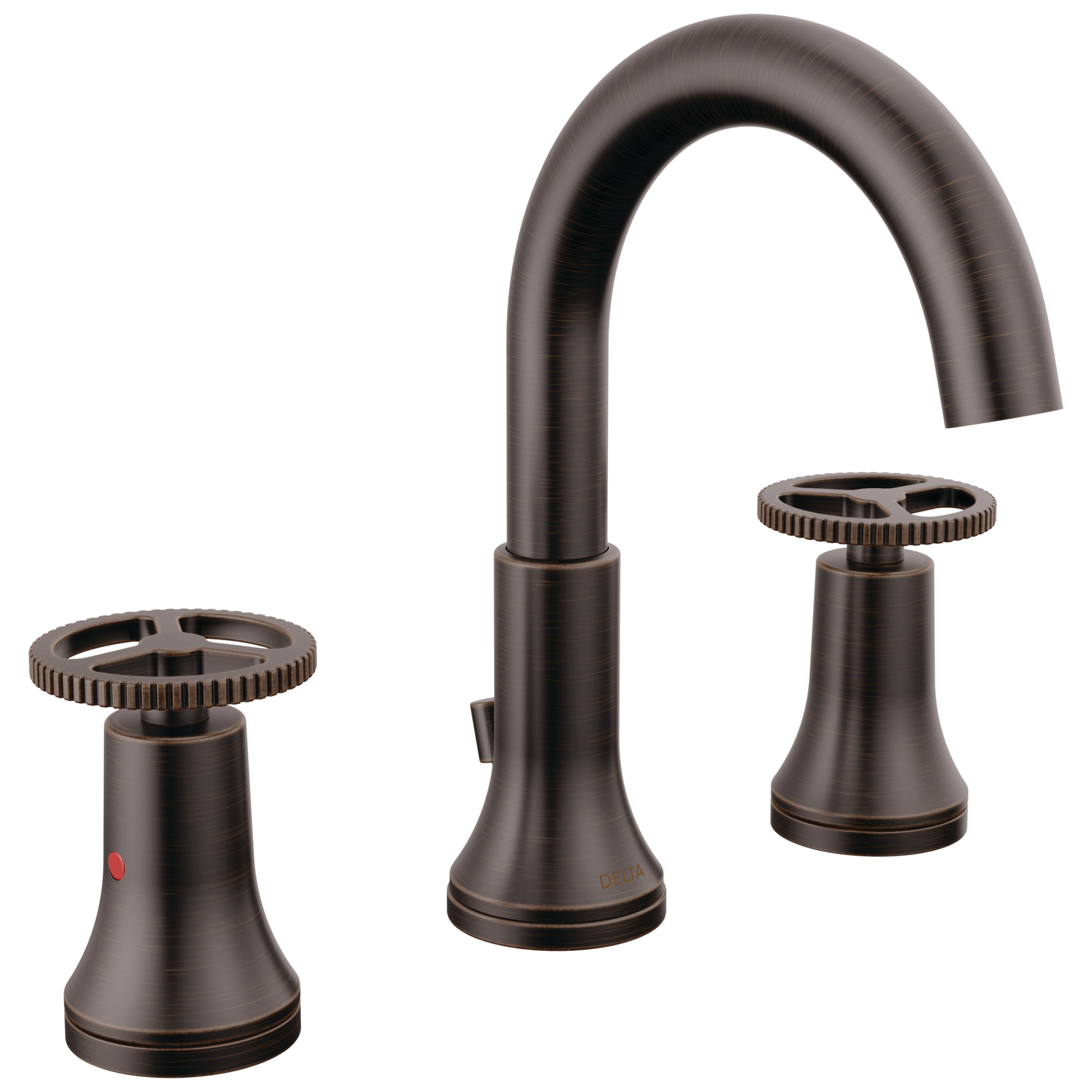 Delta Trinsic Venetian Bronze Widespread 2-handle WaterSense Mid-arc Residential Handle Bathroom Sink Faucet with Drain