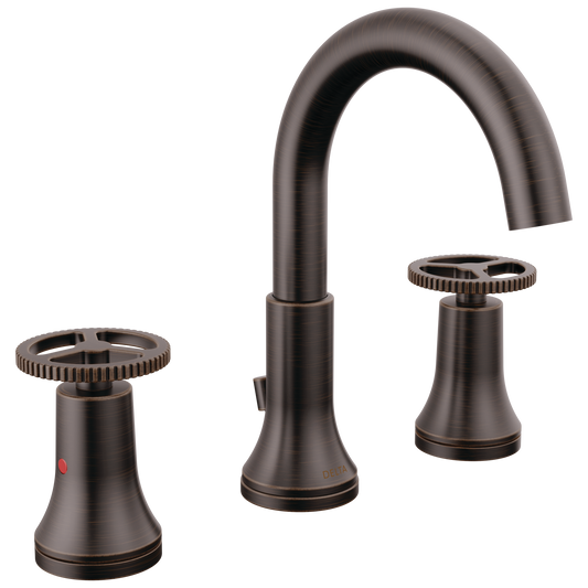 Delta Trinsic Venetian Bronze Widespread 2-handle WaterSense Mid-arc Residential Handle Bathroom Sink Faucet with Drain