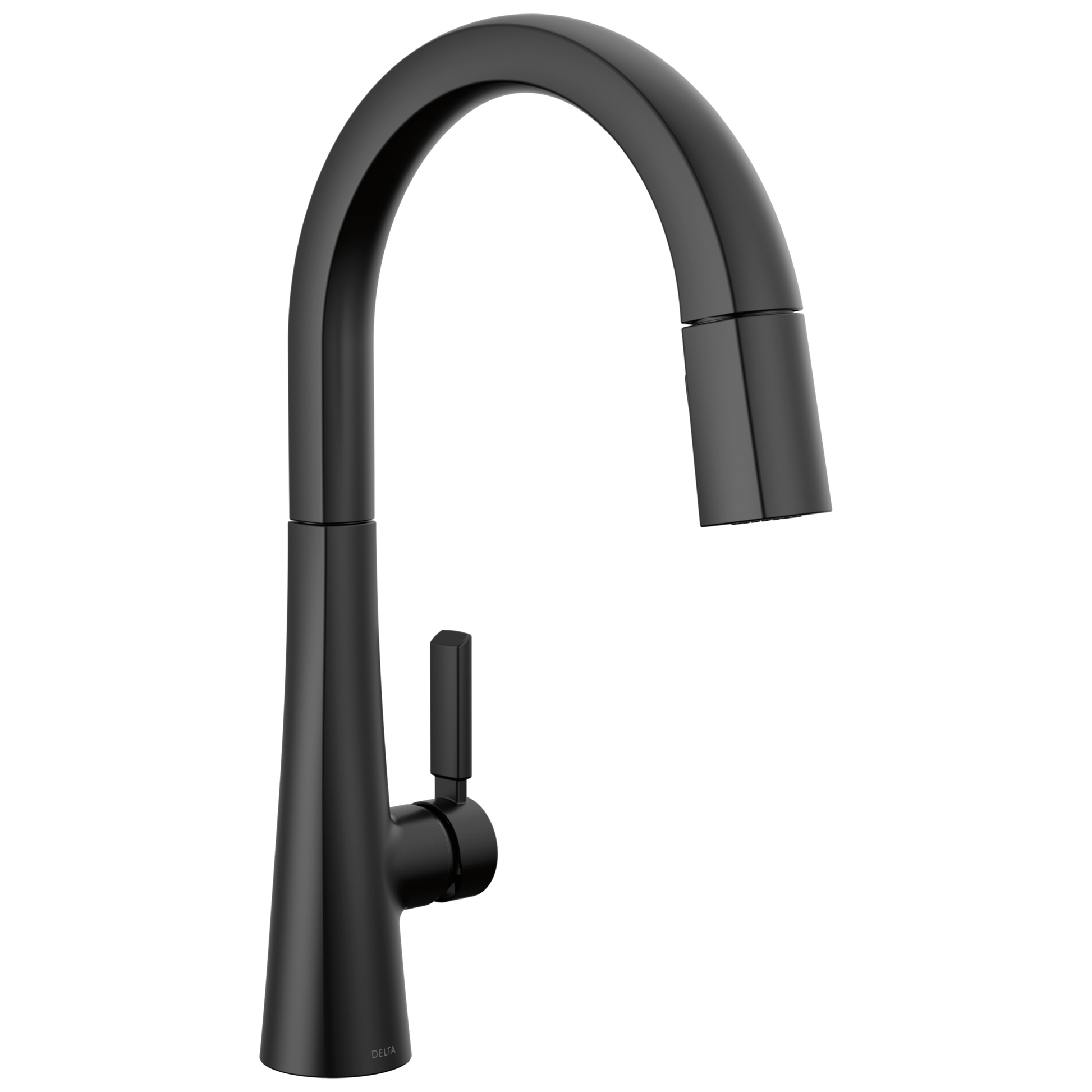 Delta Monrovia Matte Black Single Handle Deck-mount Pull-down Kitchen Faucet with Sprayer