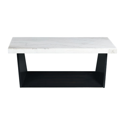 Picket House Furnishings Modern MDF White Rubberwood 48-in W x 19-in H Coffee Table