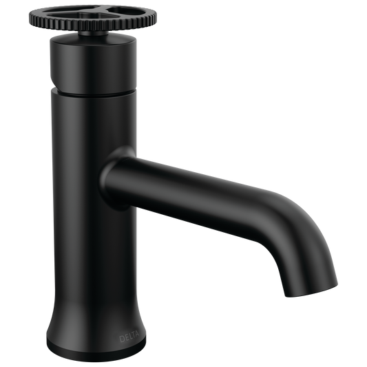 Delta Trinsic Matte Black Single hole 1-handle WaterSense Low-arc Residential Handle Bathroom Sink Faucet with Drain with Deck Plate