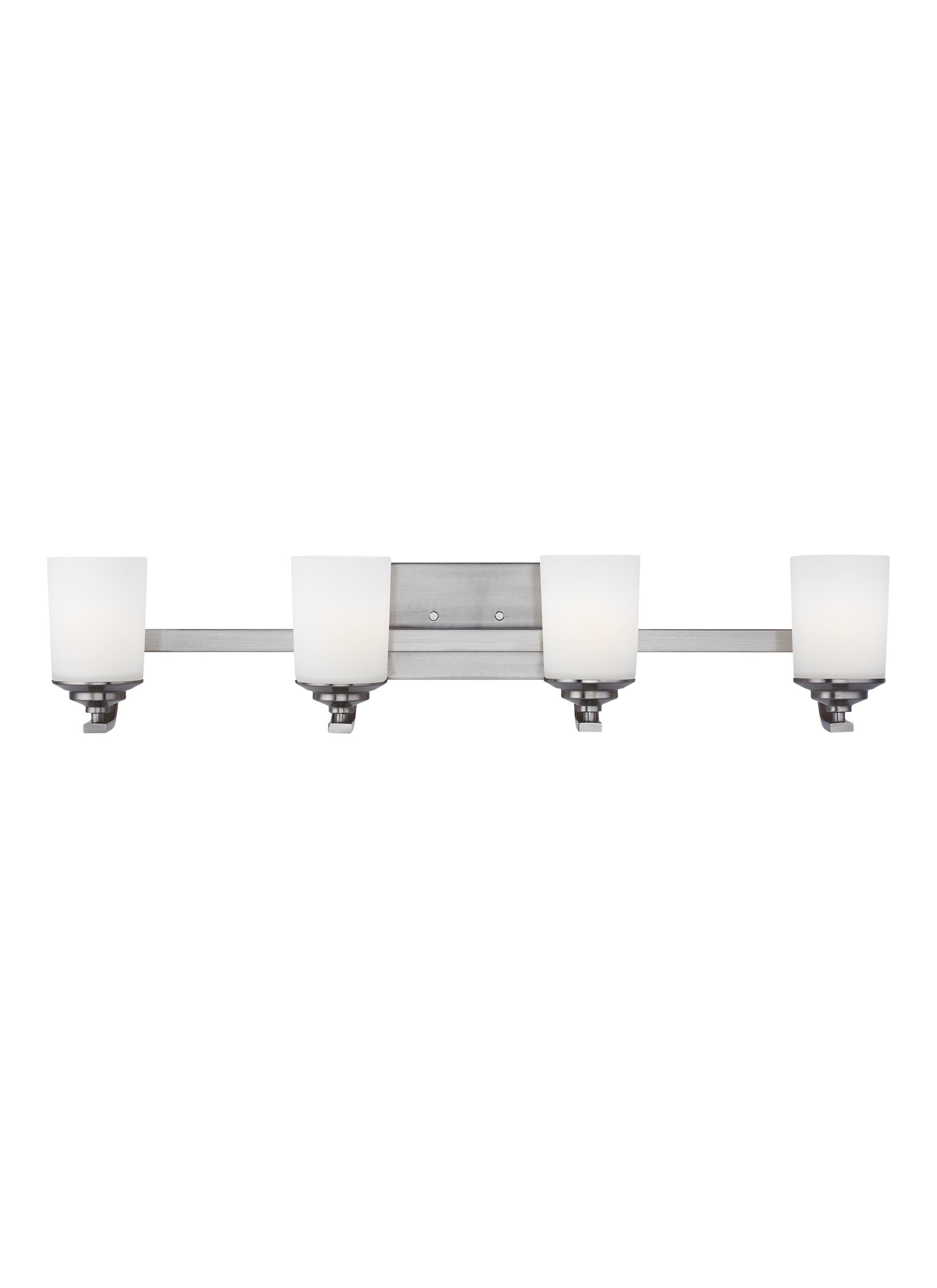 Generation Lighting Kemal 34-in 4 Light Brushed Nickel Transitional Bathroom Vanity light