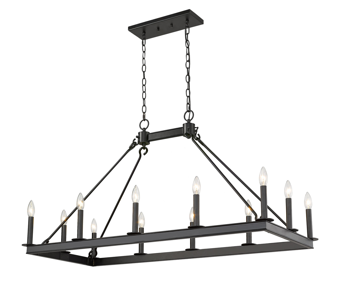 Z-Lite Barclay 12 -Light Matte Black Indoor Metal Chandelier