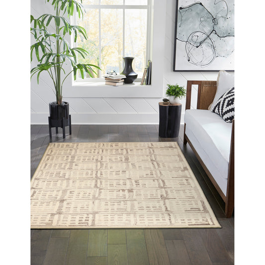 Liora Manne Madison 5 x 8 (ft) Tufted Wool Natural Rectangular Indoor Geometric Spot Clean Only Area rug