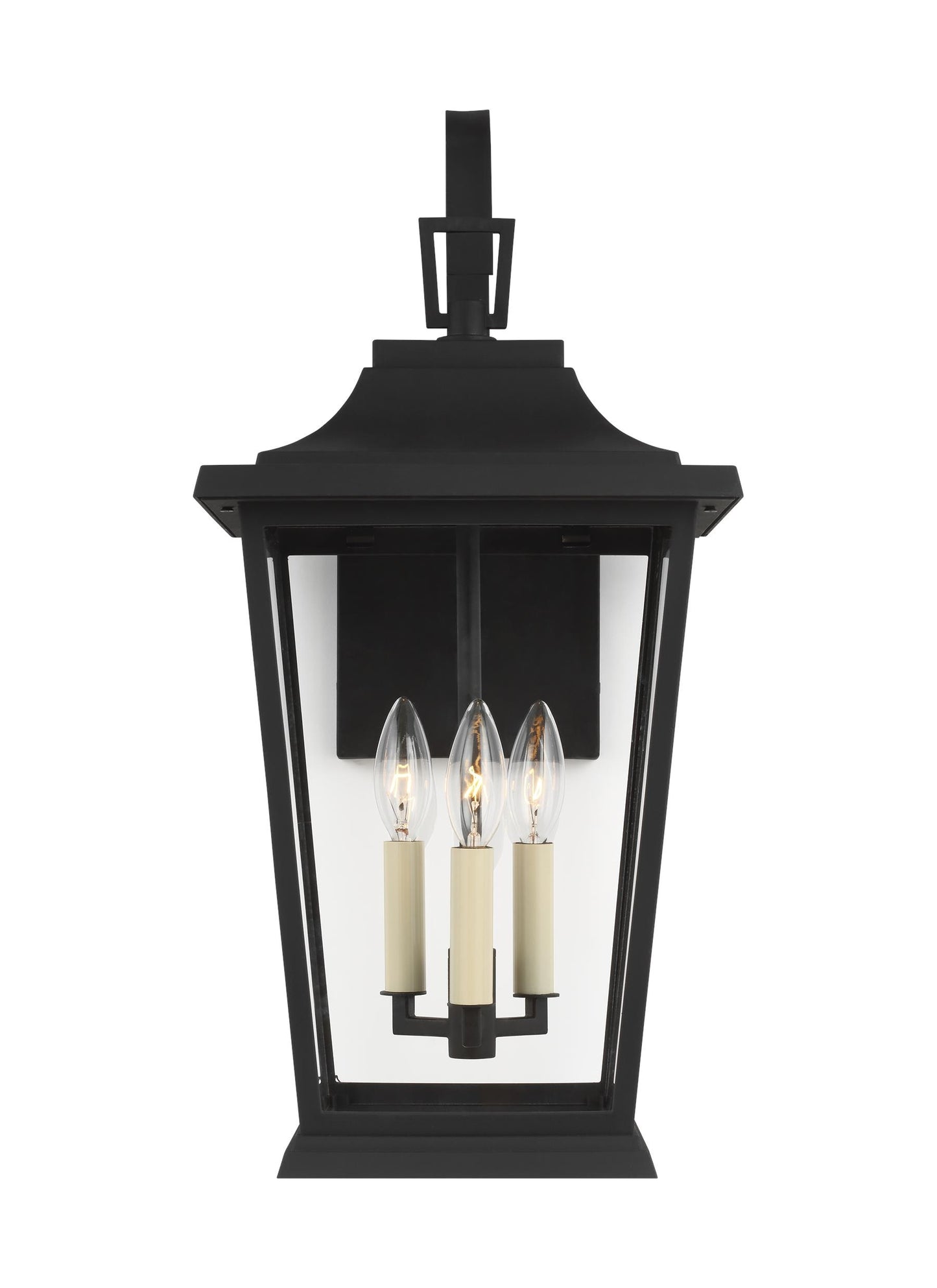 Generation Lighting Warren Coastal 3 -Light 22.63-in H Black Hardwired Outdoor Wall Light
