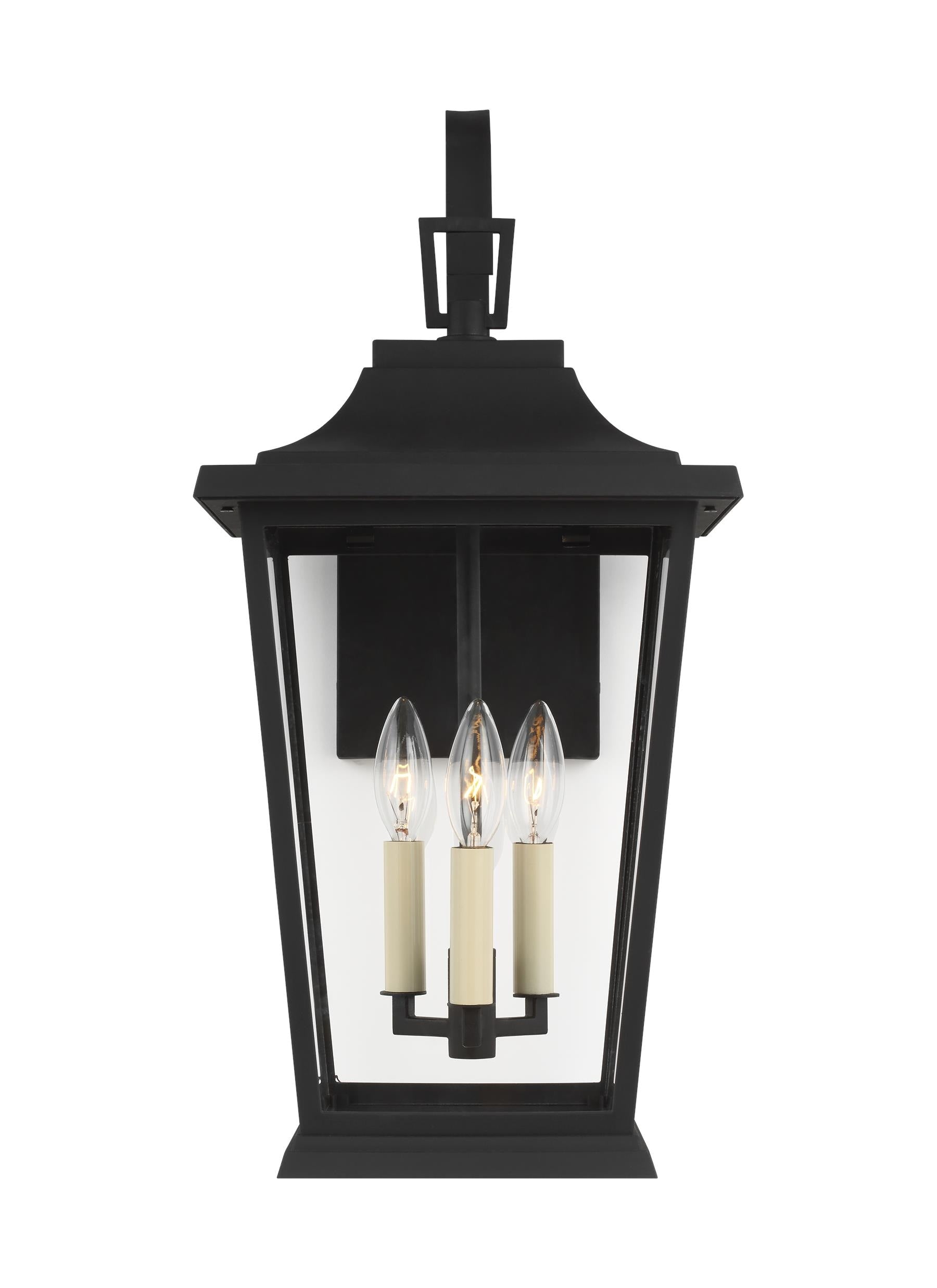 Generation Lighting Warren Coastal 3 -Light 22.63-in H Black Hardwired Outdoor Wall Light
