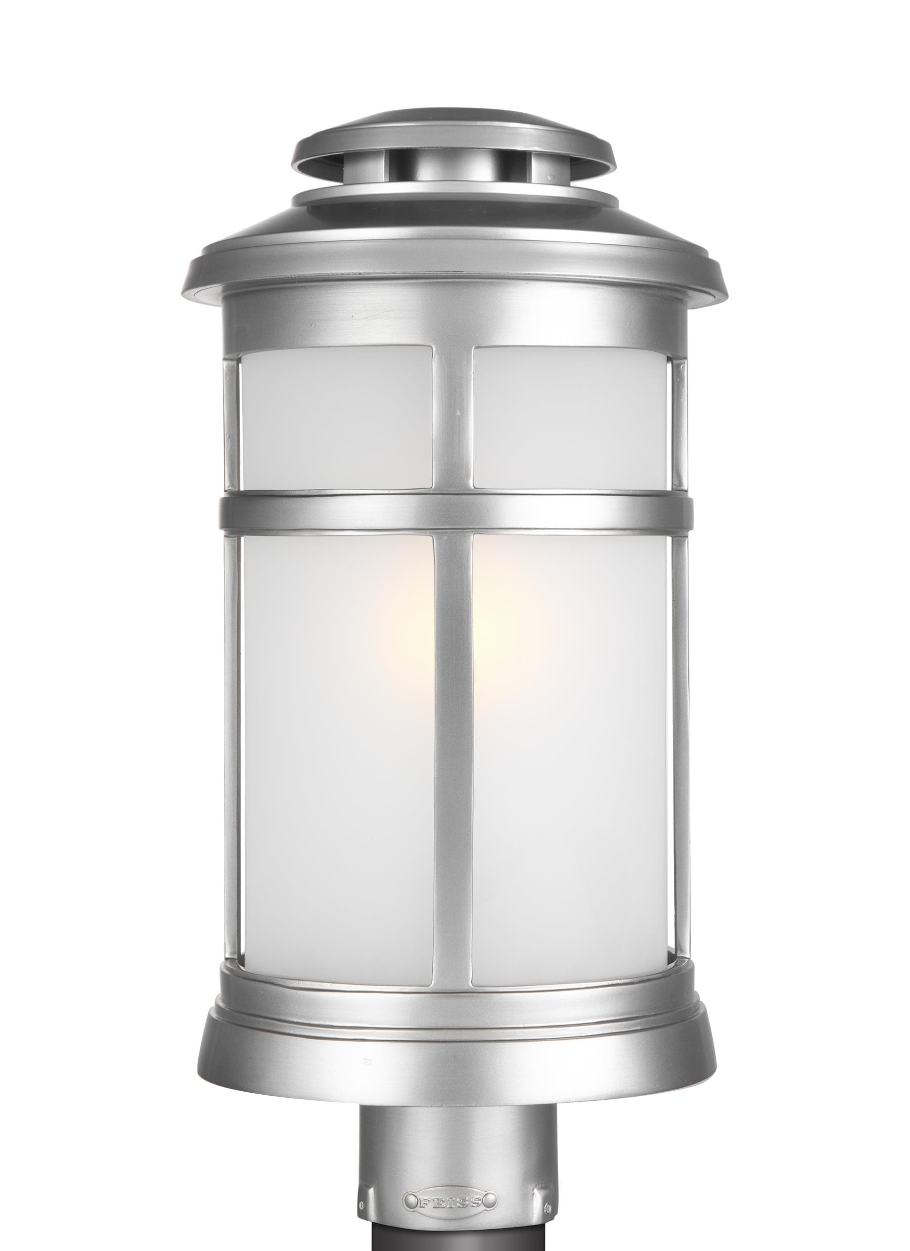 Generation Lighting Newport 18.5-in Painted Brushed Steel Transitional Outdoor Light post lantern