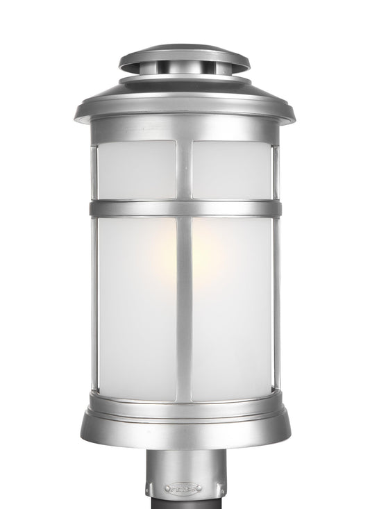 Generation Lighting Newport 18.5-in Painted Brushed Steel Transitional Outdoor Light post lantern