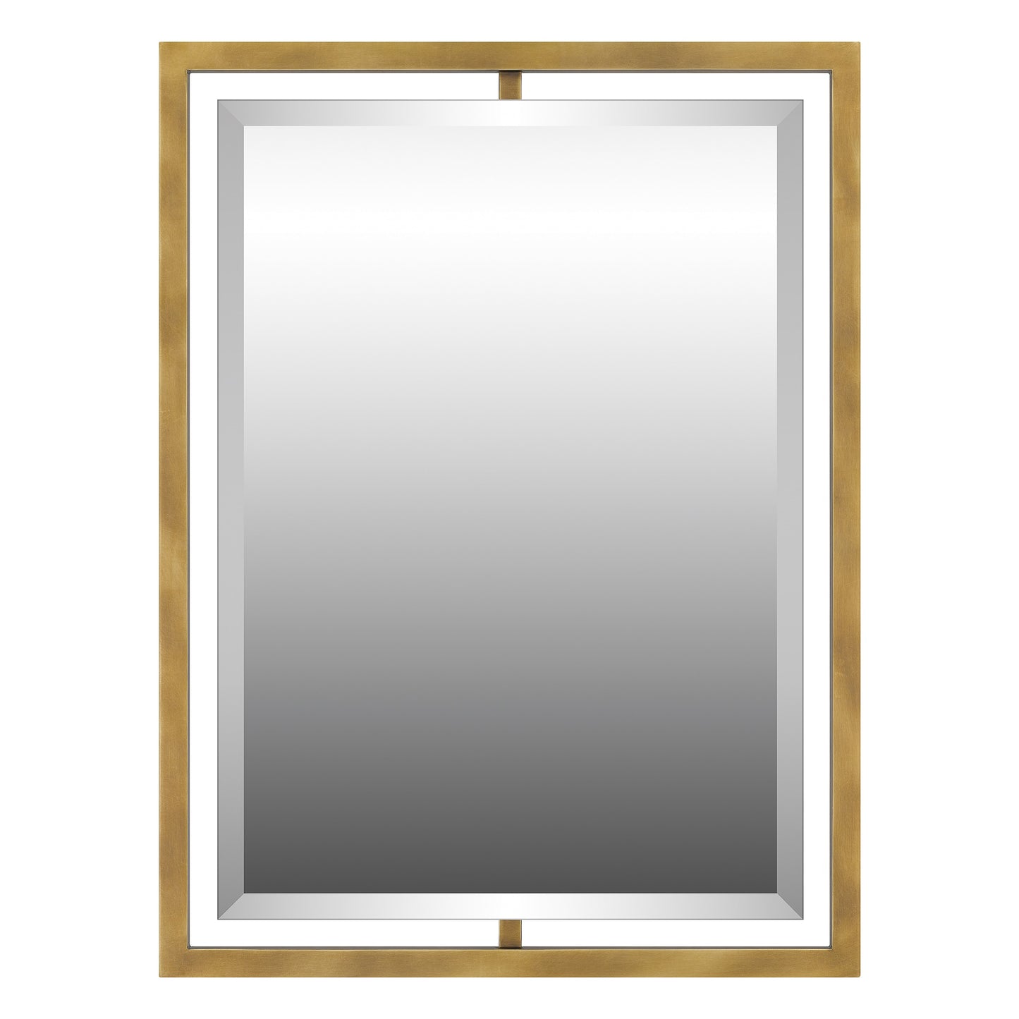 Quoizel Marcos 24-in W x 32.0-in H Rectangle Weathered Brass Framed Wall Mirror