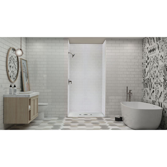 Transolid 35.5-in W x 48-in L Center Grey Single Threshold Rectangle Shower Pan Base with 1-in H Threshold