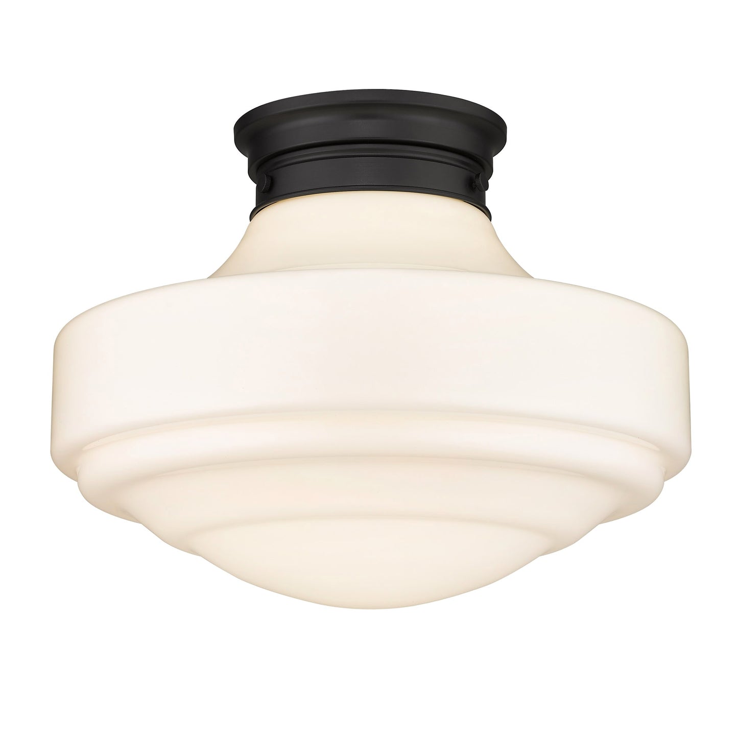 Golden Lighting Ingalls 1 -Light 16.00-in Matte Black Semi Flush Mount Light