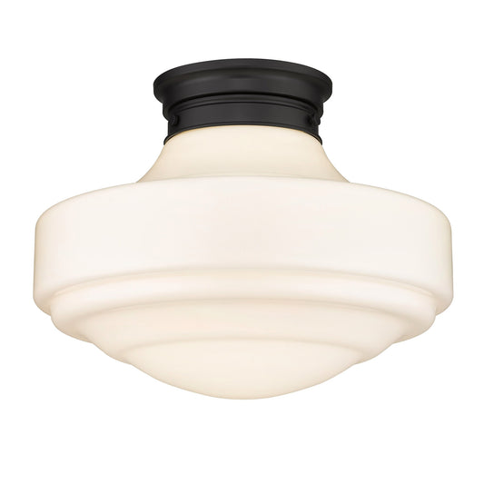 Golden Lighting Ingalls 1 -Light 16.00-in Matte Black Semi Flush Mount Light