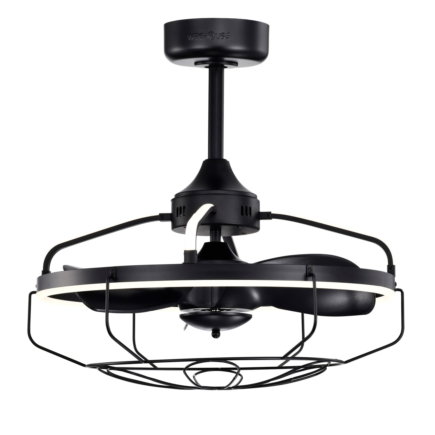 Home Accessories Inc 24.87-in Chrome with Black Blades Fandelier Ceiling Fan With Light 3 -Blade