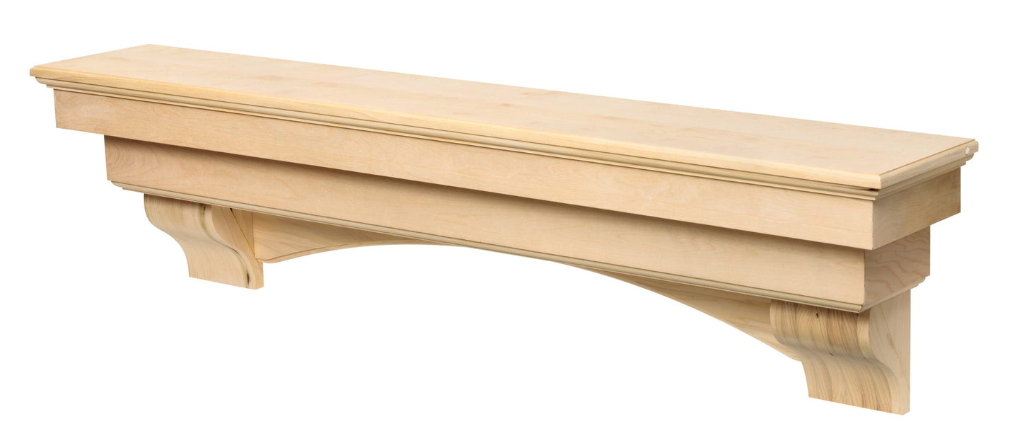Pearl Mantels 60-in W x 15-in H x 10-in D Unfinished Unfinished Poplar Hollow MDF Traditional Fireplace Mantel Shelf