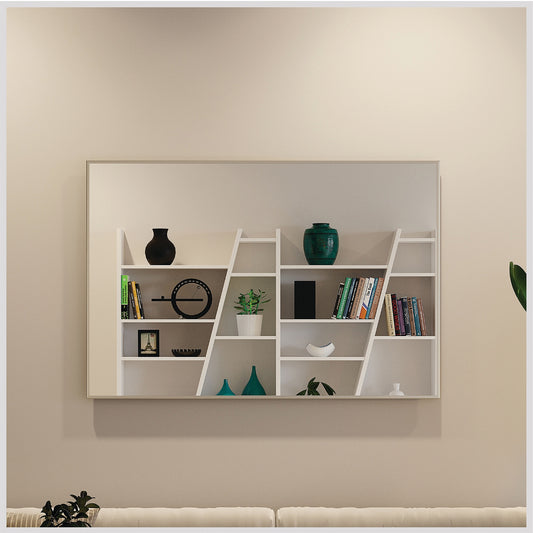Eviva Sax 48-in W x 30-in H Rectangle Chrome Framed Wall Mirror