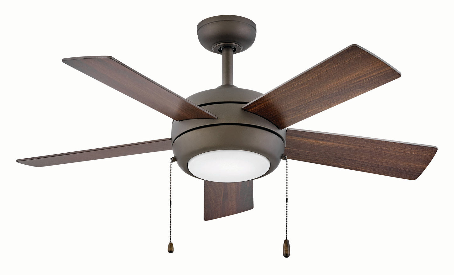 Hinkley Croft 42-in Metallic Matte Bronze with Walnut, Metallic Matte Bronze Blades Integrated LED Smart Ceiling Fan With Light 5 -Blade
