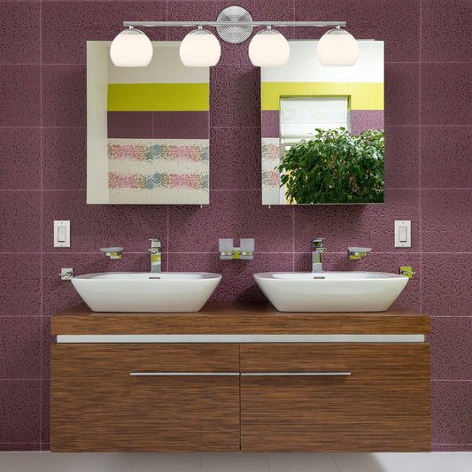 Designers Fountain Moon Breeze 32.5-in 4 Light Polished Nickel Glam Bathroom Vanity light bar