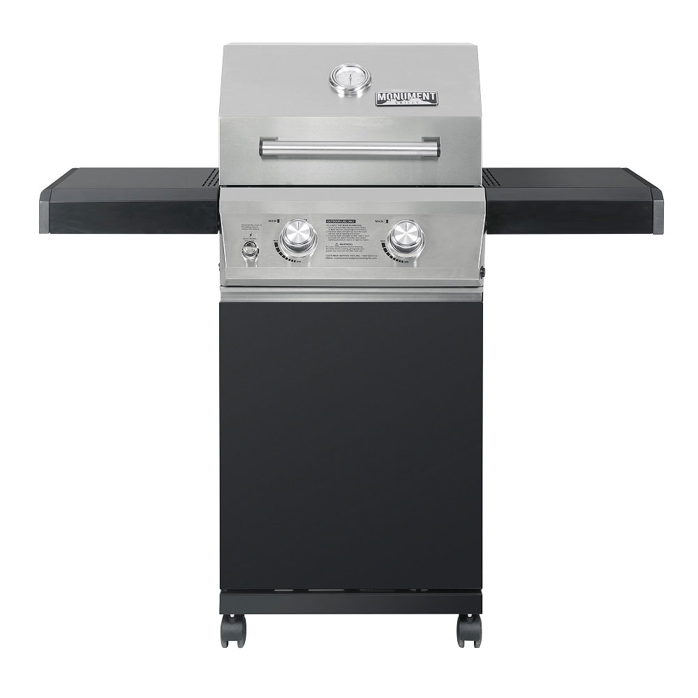 Monument Stainless Steel and Black 2 -Burner Liquid Propane Gas Grill