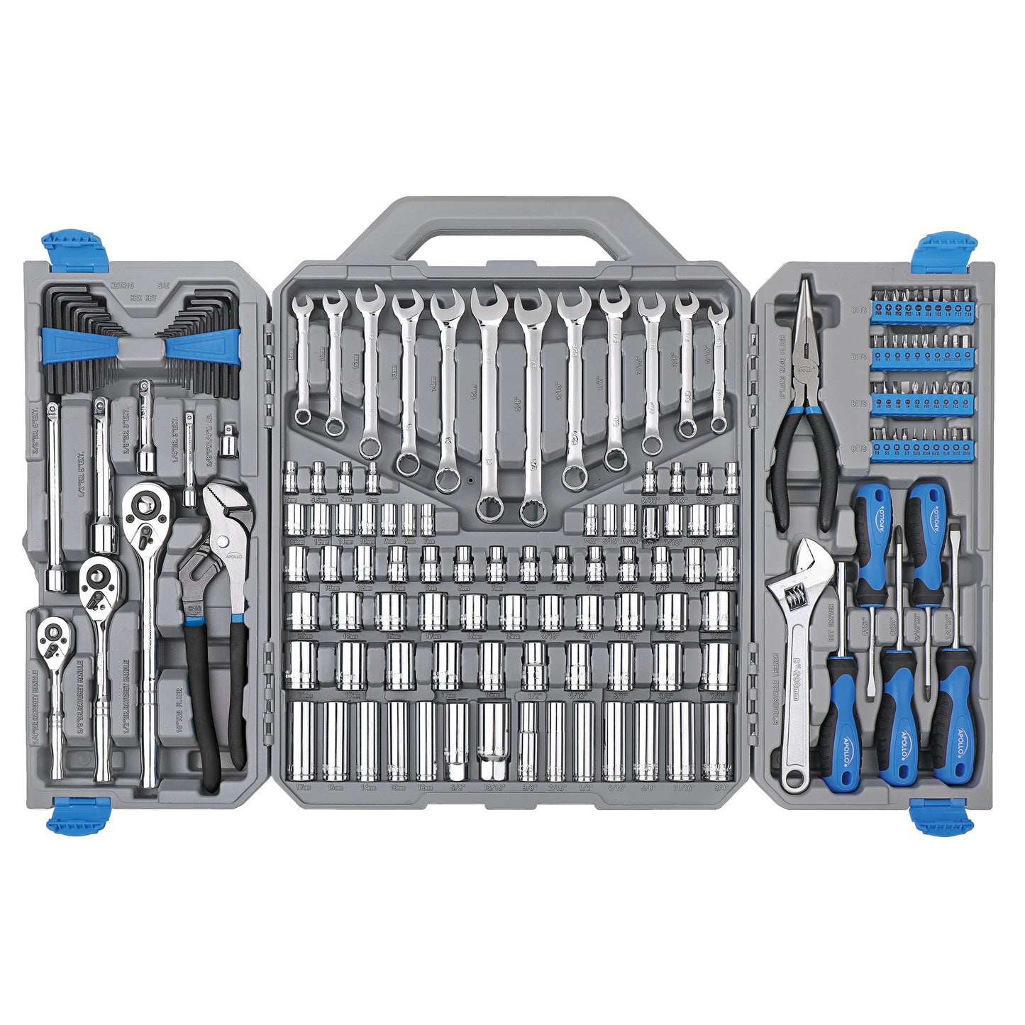 Apollo Tools 163-Piece Household Tool Set with Hard Case DT0002
