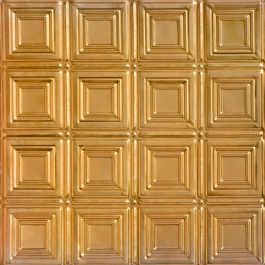 From Plain to Beautiful in Hours 2-ft x 2-ft Mini Town Squares Lincoln Copper Steel Surface-mount Ceiling Tile ( 12 -Pack, 48-sq ft / Case )