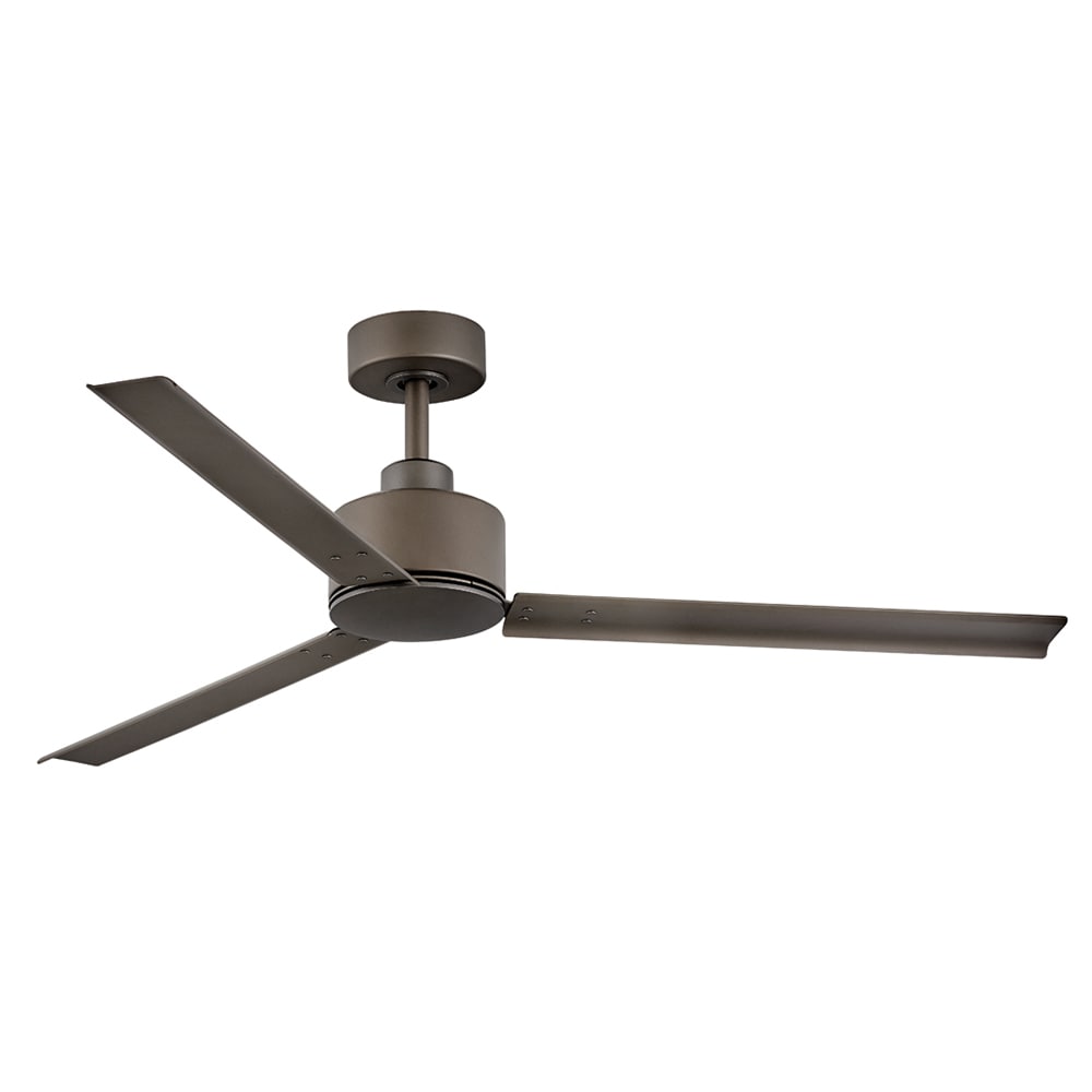 Hinkley Indy 56-in Metallic Matte Bronze with Metallic Matte Bronze Blades Uncovered Outdoor Smart Ceiling Fan Without Light and Remote Included 3 -Blade