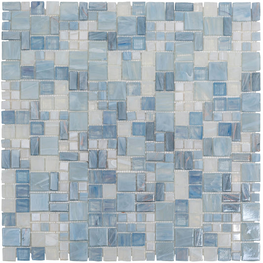 Apollo Tile Majeste Gray 12-in x 12-in Glossy Glass Mosaic Floor and Wall Tile ( 8.1-sq ft Carton )